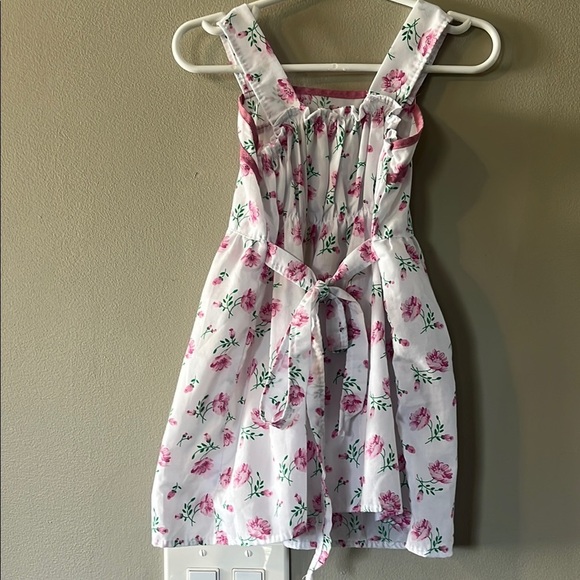 Floral Pink and White Kids Dress - Picture 3 of 4